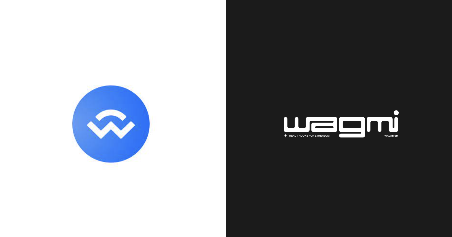 Illustration of Wagmi logo and WalletConnect